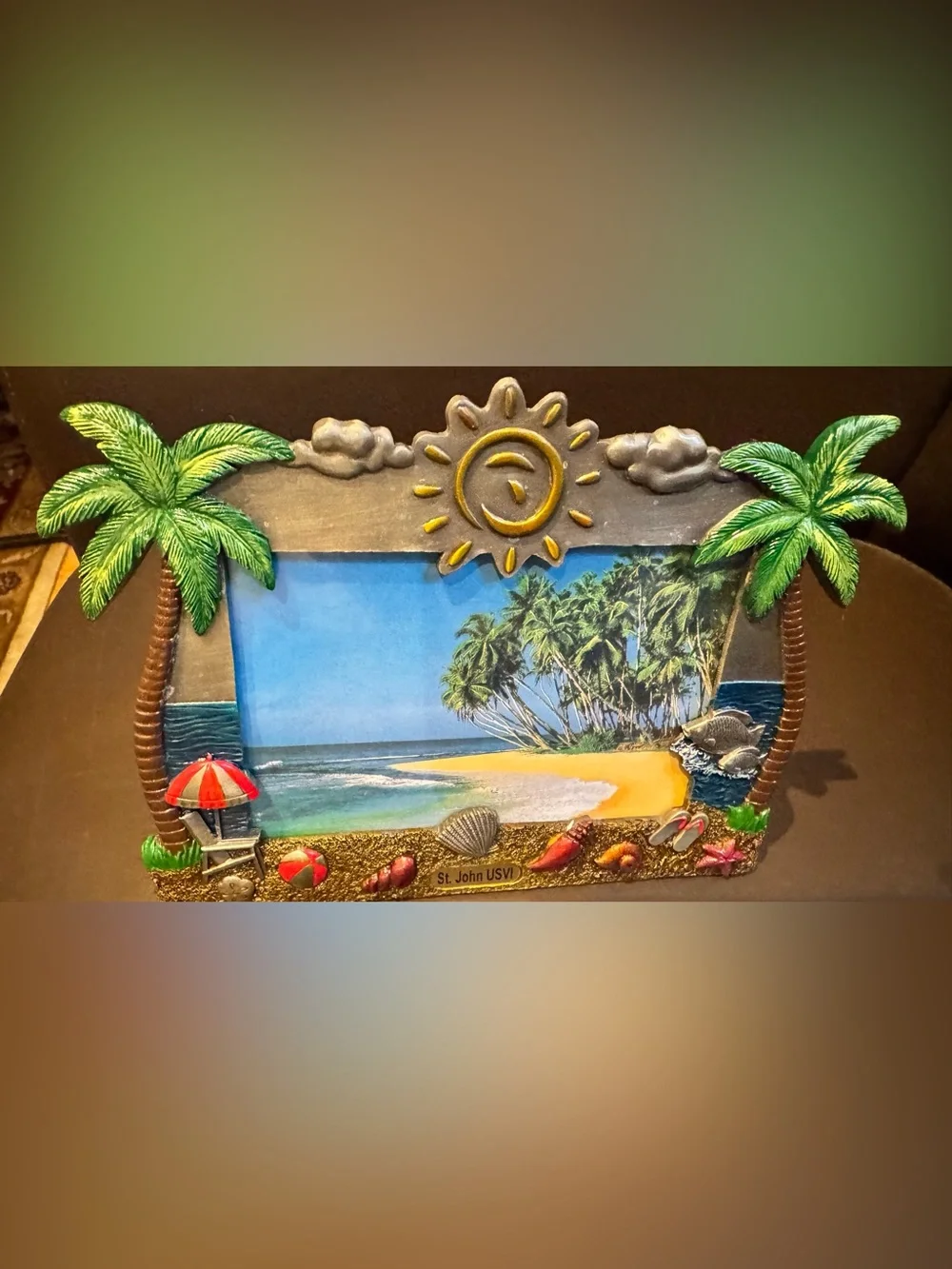 St. John USVI Tropical Beach Picture Frame - Multi-Color